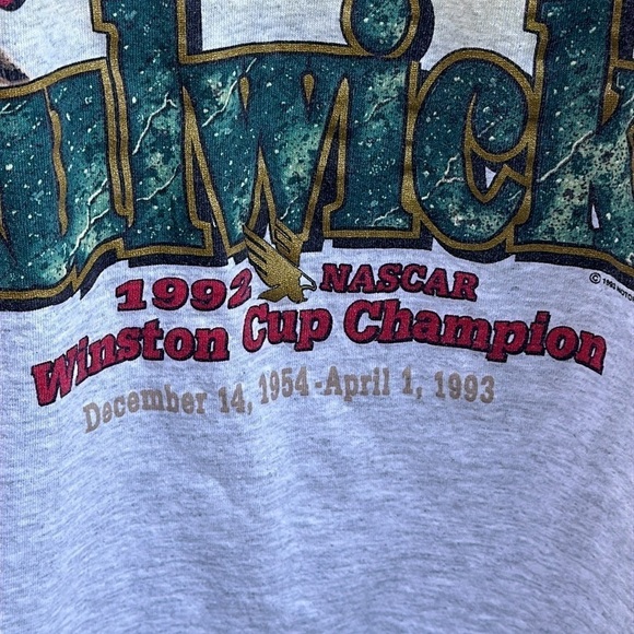 Vintage Alan Kulwicki Medium Gray T-shirt NASCAR Winston Cup Champion 1992 - Picture 3 of 9